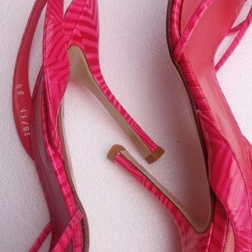 Versace Striped Sexy Strappy 4" Sling-back Heels, Size 9.5 (US) - Picture 15 of 15